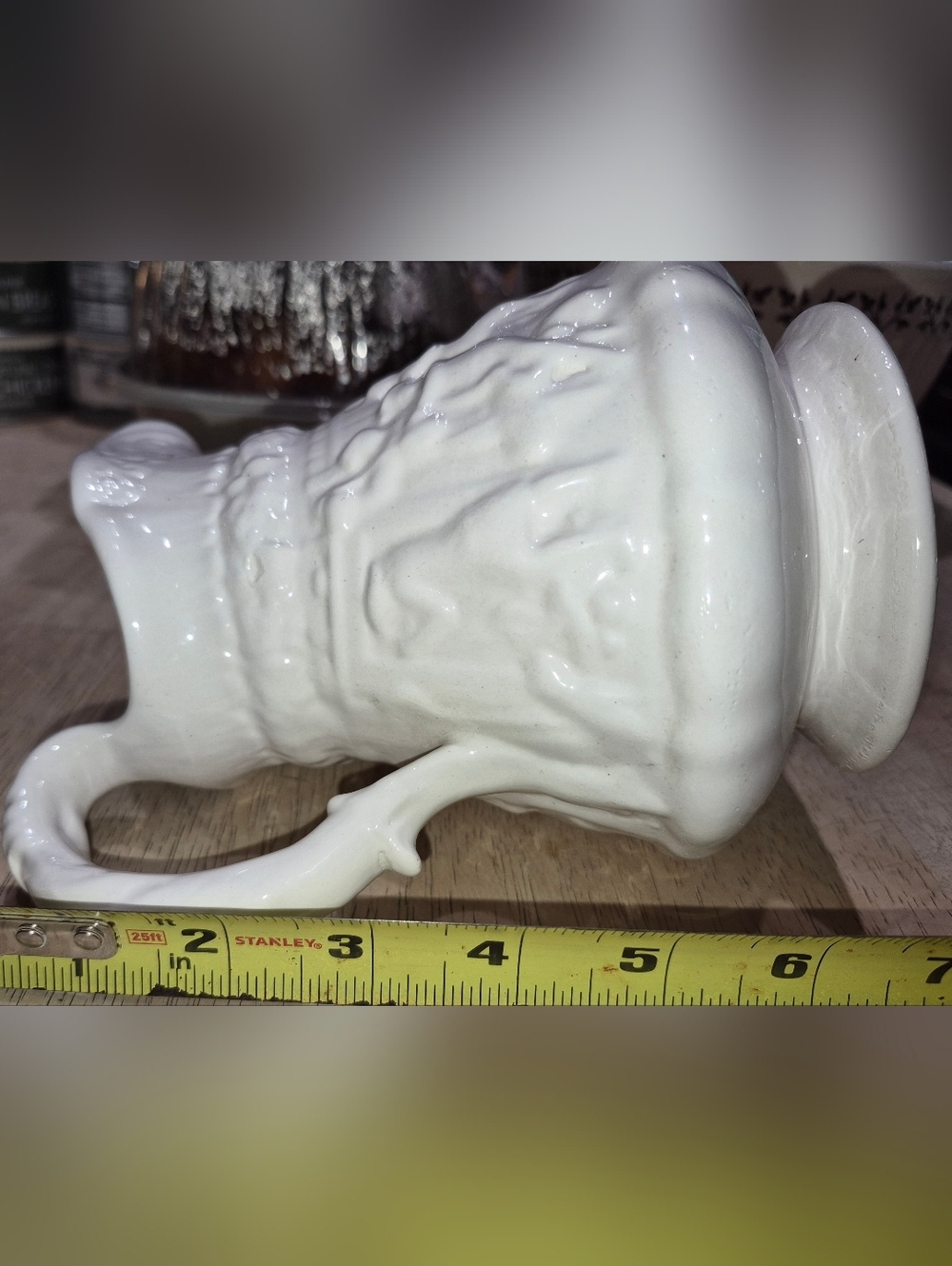 White Water Pitcher Decorative Small 1960s, 7 Inches Tall - Picture 5 of 5